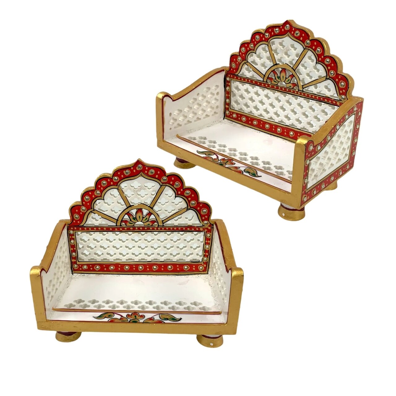 Acrylic Laddu Gopal Sinhasan for Pooja Mandir Kanha Ji Singhasan Krishna Aasan for All God Janamashtami Favor Meenakari Singhasan for Pooja Housewarming Gift